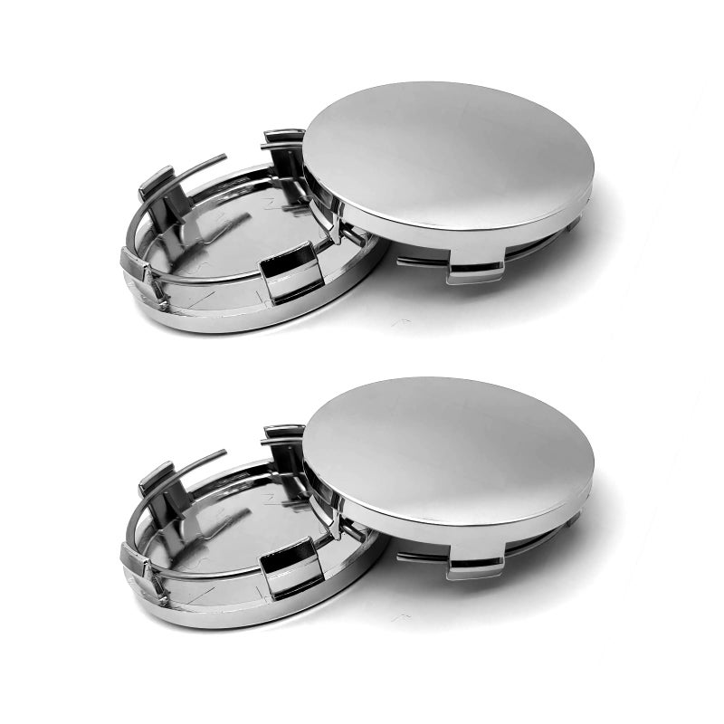 Tesnaao 4 PCS Car Wheel Center Hub Cover  60MM/2.36In Outer Diameter and 56MM/2.2In Inner Diameter  Snap-in Vehicle Rim Hub Caps Accessories (Silver) - Image 1